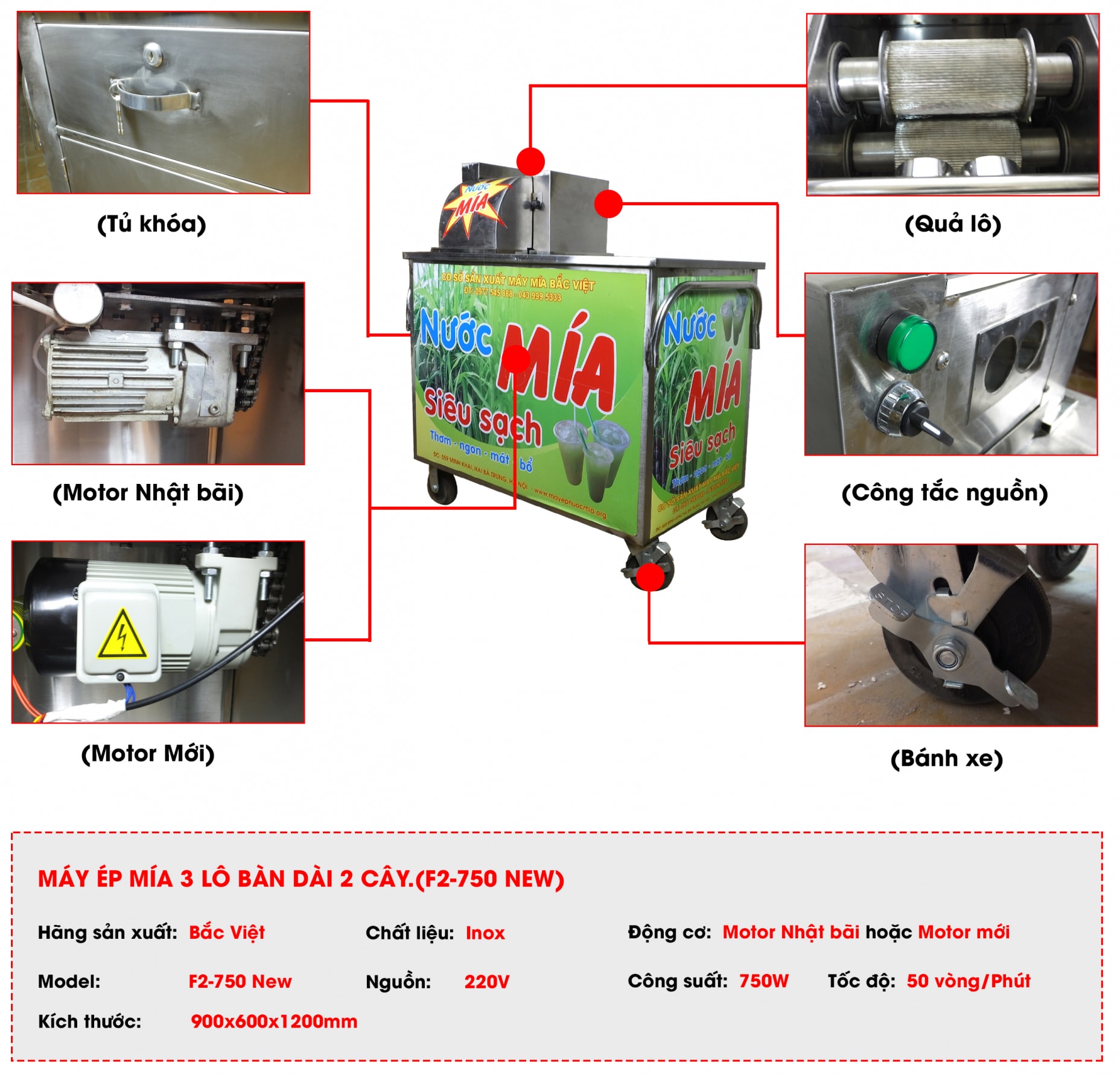 may-ep-mia-3-lo-2-cay-ban-dai-motor-nhat-bai Máy ép mía 3 lô 2 cây bàn dài motor Nhật Bãi